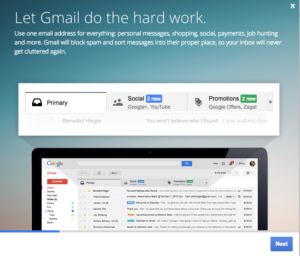 Gmail Welcome Screen