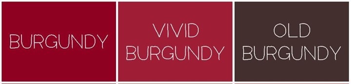 Burgundy Paint Colour Chart