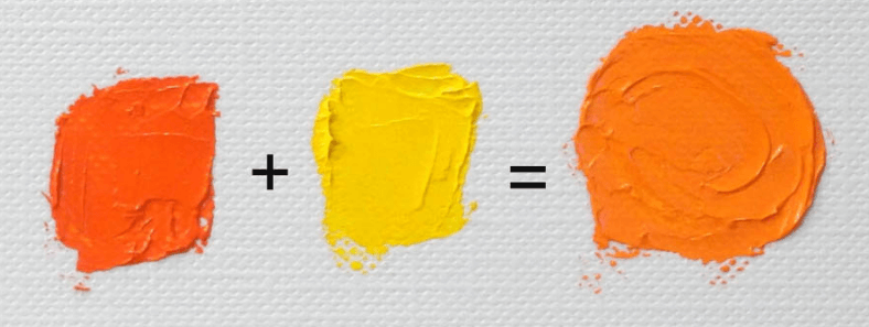 What two colors make saffron color
