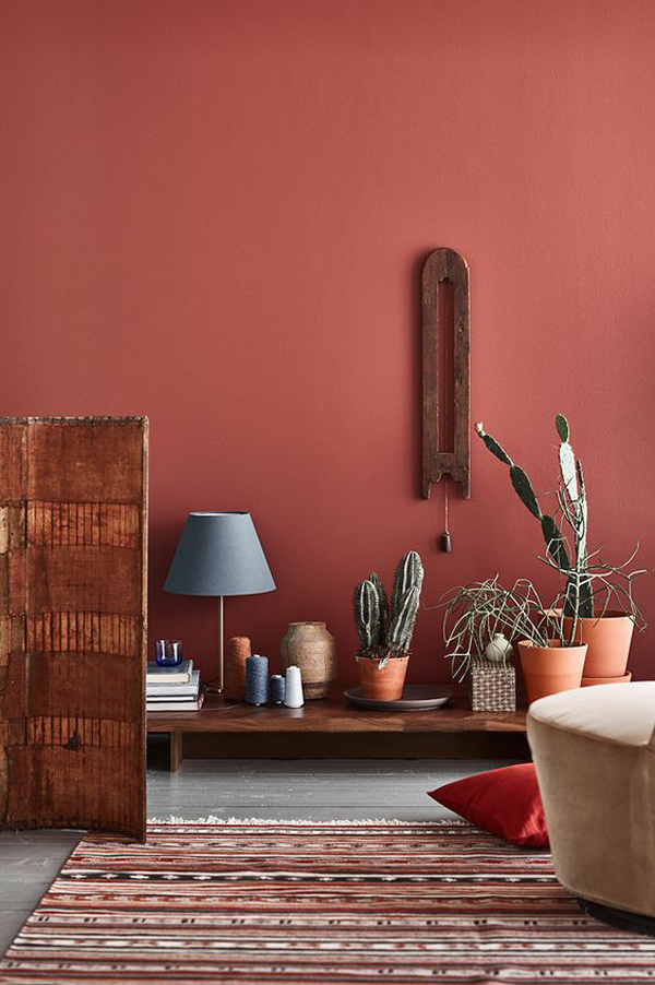 Terracotta Colored Living Room