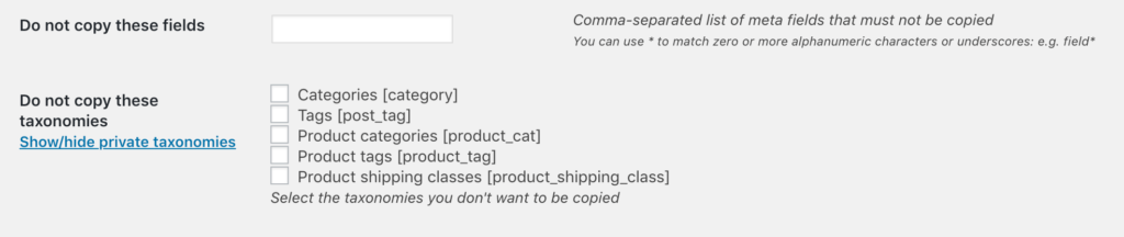 Do not copy these taxonomies