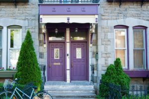 Eggplant color painted doors