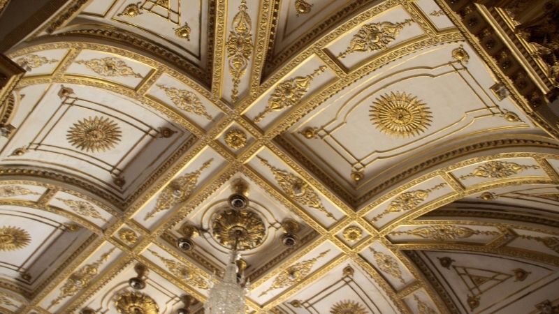 Cathedral ceilings inlaid with gold - what is the opposite color of gold