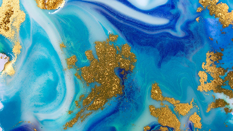 Gold with Blue color abstract art - What is the opposite color of gold