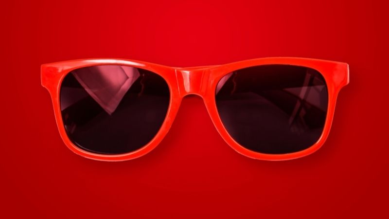 red fun sunglasses color example - scarlet color meaning