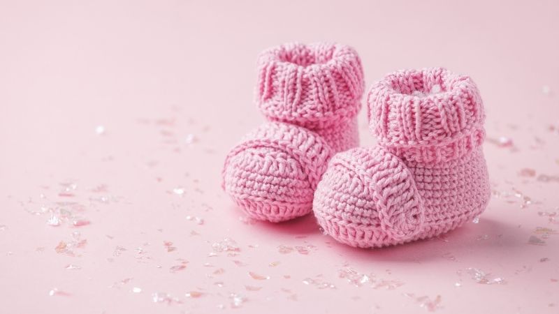 baby pink color knitted booties - about the color baby pink
